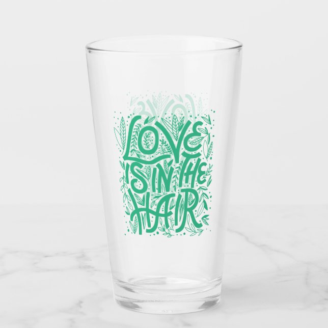 Grüne Liebe ist im Haar Glas (Vorderseite)