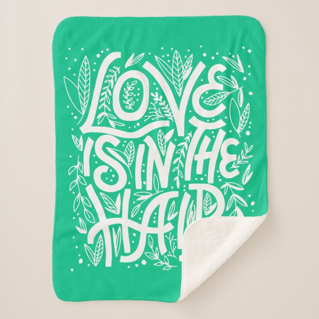 Grüne Liebe ist im Haar Sherpadecke (Vorderseite)