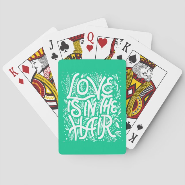 Grüne Liebe ist im Haar Spielkarten (Rückseite)