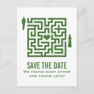 Grüne Liebe Save the Date Postkarte