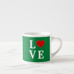 Grüne LIEBE und Herz Espressotasse