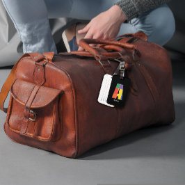 Grüne, lila gelbe Monogramm Initial A Schwarz Gepäckanhänger