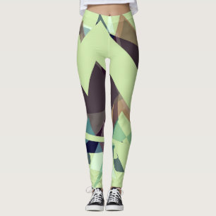 Grüne, Lila und blaue geometrische Gebirge Leggings