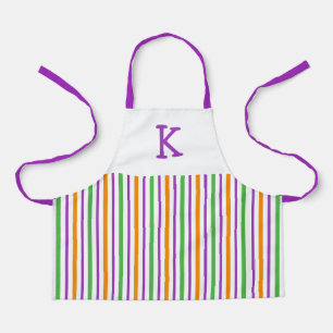 Grüne, Lila und orangestrichene Schürze