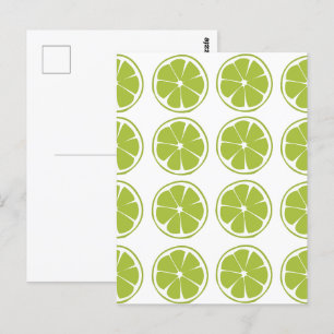 Grüne Limette Limette-Muster Postkarte