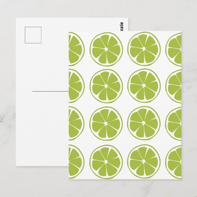 Grüne Limette Limette-Muster Postkarte (Vorne/Hinten)
