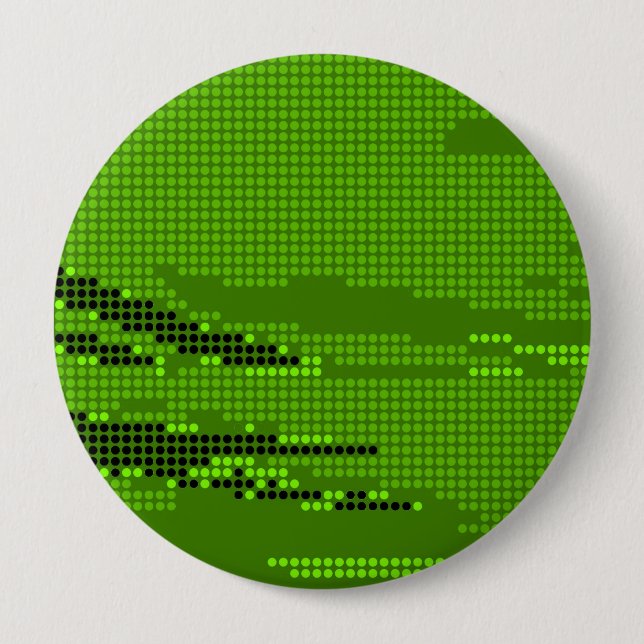 GRÜNE LIMETTE NEON RETRO PUNKTE KUNST BUTTON (Vorderseite)