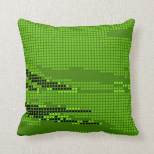 GRÜNE LIMETTE NEON RETRO PUNKTE KUNST KISSEN