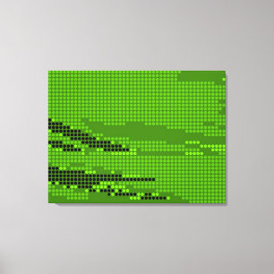 GRÜNE LIMETTE NEON RETRO PUNKTE KUNST LEINWANDDRUCK