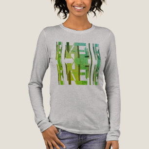 Grüne Limette Oliven gemusterte MCM-Optik abstrakt Tri-Blend Shirt