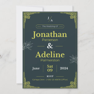 Grüne Limone Elegante Einladung zur Hochzeit