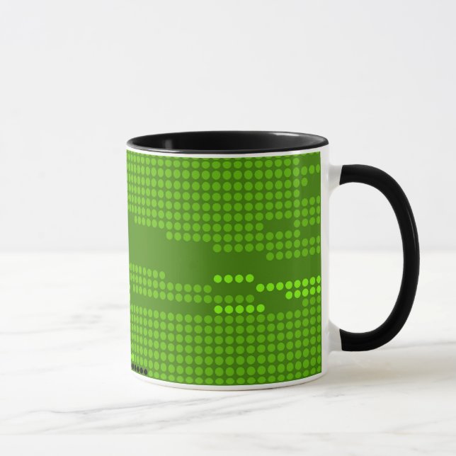 GRÜNE LIMONE SCHWARZE NEON RETRO DOTS ART TASSE (Rechts)