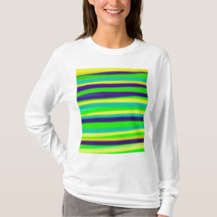 Grüne Limone Streifen Abstrakte Kunst T-Shirt