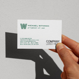 GRÜNE LINIE MONOGRAMM GESCHÄFTSLOGO PROFESSIONELL VISITENKARTE