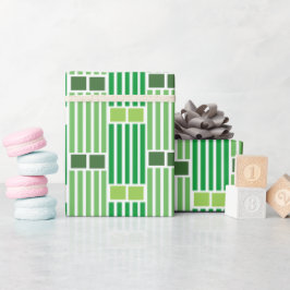 Grüne Linien und Felder Geschenkpapier