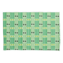 Grüne Linien und Felder Kissenbezug