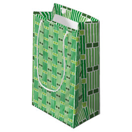 Grüne Linien und Felder Kleine Geschenktüte