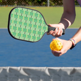 Grüne Linien und Felder Pickleball Schläger