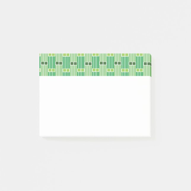 Grüne Linien und Felder Post-it Klebezettel (Vorderseite)