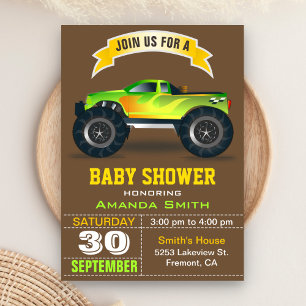 Grüne LKW-Baby Shower-Einladung Einladung