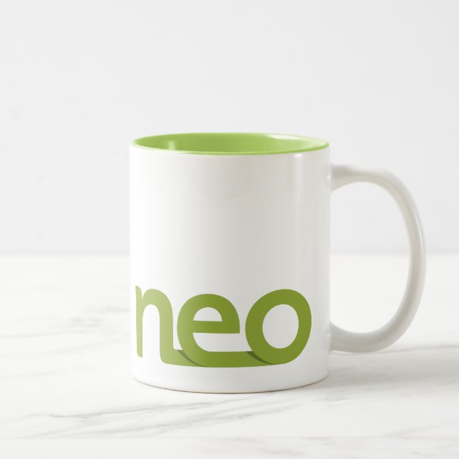 Grüne Logo-NeoTasse Zweifarbige Tasse (Rechts)