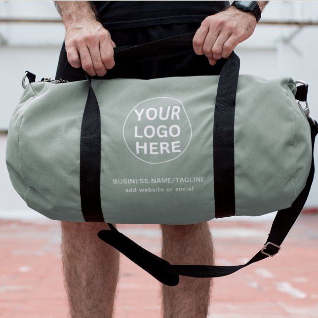 Grüne Logos und Text für Werbeaktionen Duffle Bag (Von Creator hochgeladen)