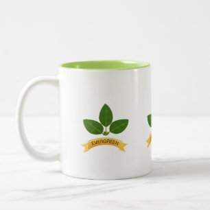 Grüne Lorbeerblätter Zweifarbige Tasse