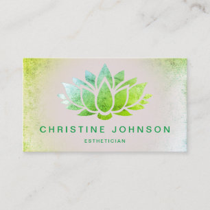 grüne Lotus-Blume Visitenkarte