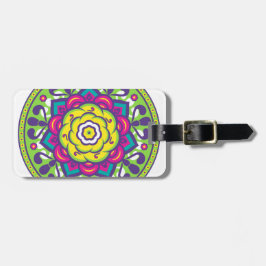 Grüne Lotus-Mandala Gepäckanhänger