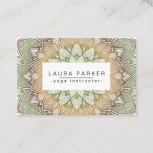 Grüne Lotus-Mandala-Yoga-Meditation holistisch Visitenkarte