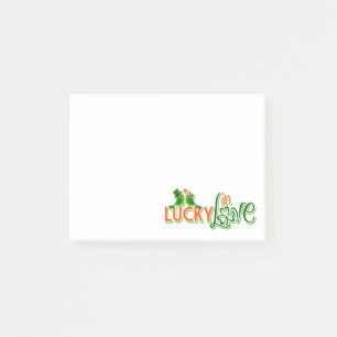 Grüne Lovebirds Irisches Kleeblatt Orange Hochzeit Post-it Klebezettel