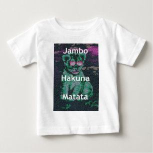 Grüne Löwe mit rosa Brille "Hakuna Matata" Kunst Baby T-shirt
