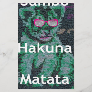 Grüne Löwe mit rosa Brille "Hakuna Matata" Kunst Briefpapier