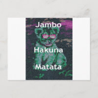 Grüne Löwe mit rosa Brille "Hakuna Matata" Kunst