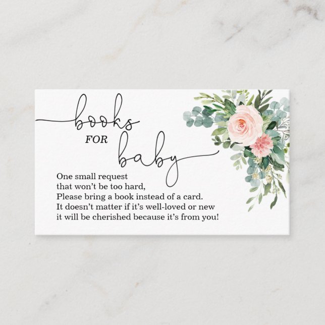 Grüne Mädchen rosa Babydusche Bücher für Baby Begleitkarte (Vorderseite)