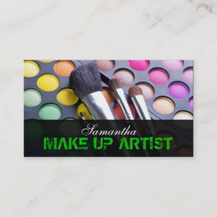 Grüne Make up Artist Palette Brush Business Card Visitenkarte