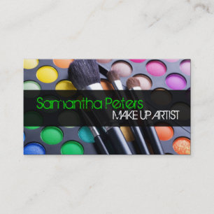 Grüne Make up Artist Palette Brush Business Card Visitenkarte