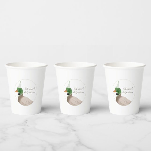 grüne Mallard Duck Paper Cups Pappbecher (Multi)