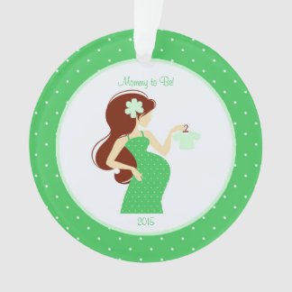 Grüne Mama, zum Schwangerschafts-personalisierte Ornament