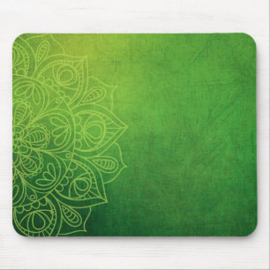 Grüne Mandala-Mausunterlage Mousepad