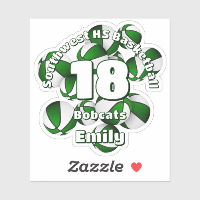 Grüne Mannschaft Farben Basketball Kindersportteam Aufkleber (Blatt)