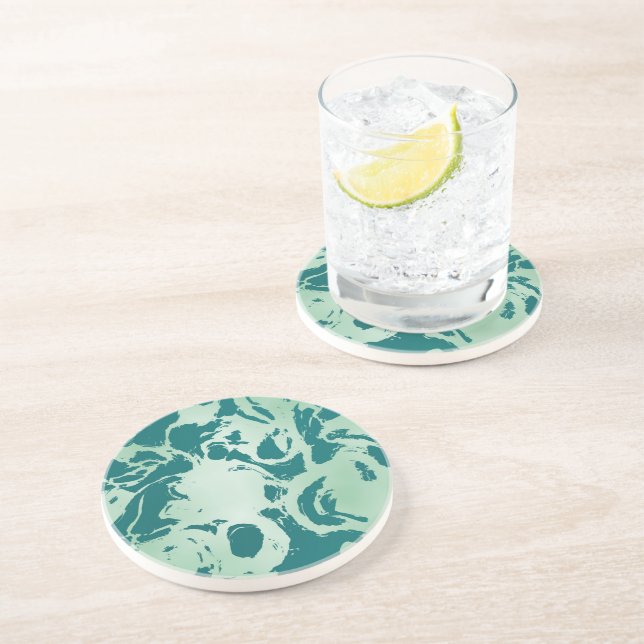 Grüne Marmor Getränkeuntersetzer (Seite)