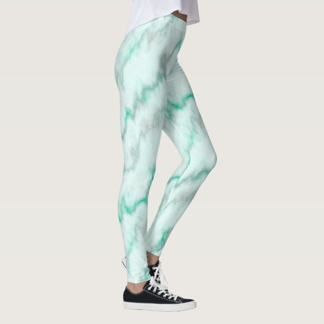 Grüne Marmor Leggings (Rechts)