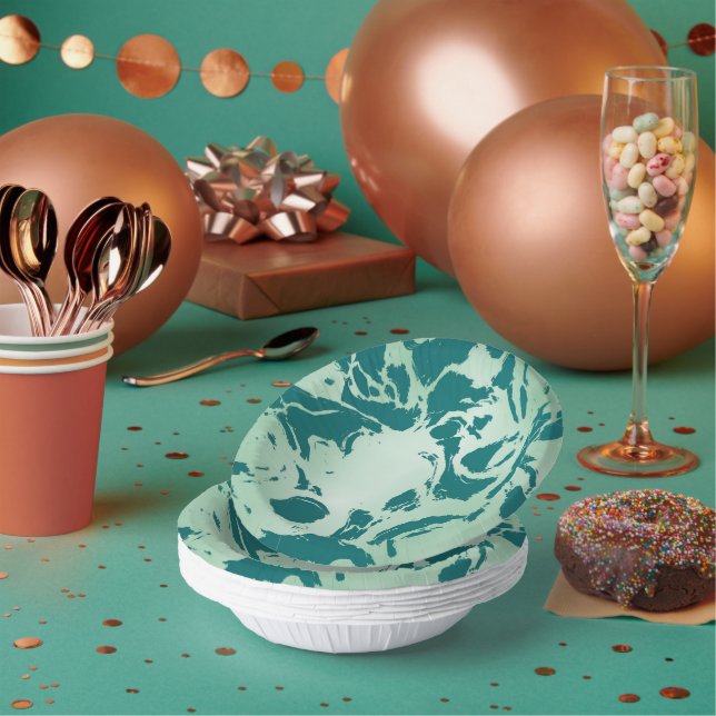 Grüne Marmor Pappteller (Multi)