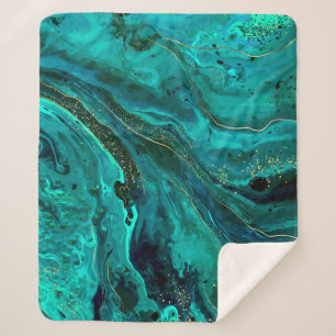 Grüne Marmor und Gold: Luxuriöse Textur Sherpadecke