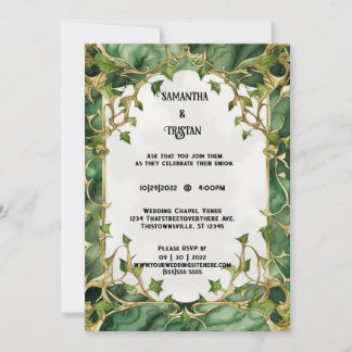 Grüne Marmorbäder Wasserfarben Ivy Trim Elegante H Einladung