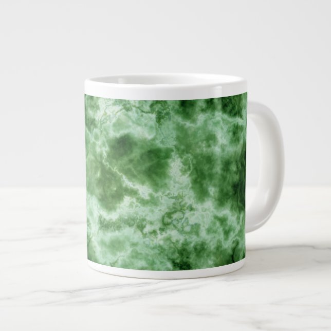 Grüne Marmorbeschaffenheit Jumbo-Tasse (Vorderseite Rechts)