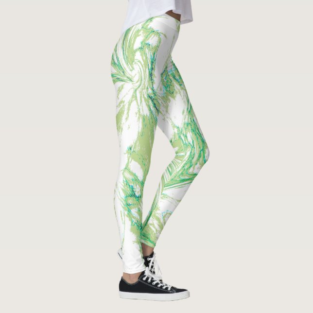 Grüne Marmorschlange Leggings (Rechts)