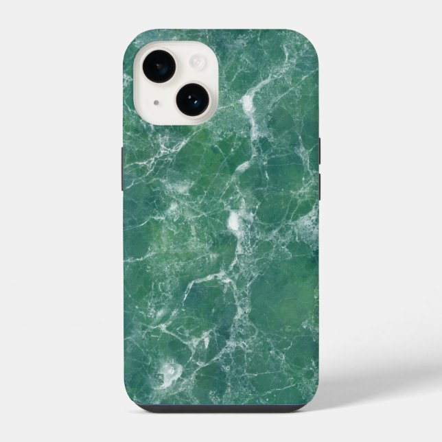 Grüne Marmorstruktur iPhone Hülle (Rückseite)