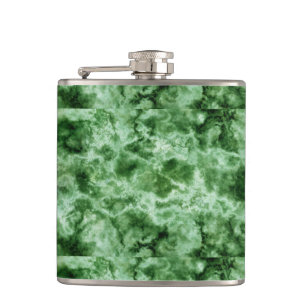 Grüne Marmortextur Flachmann